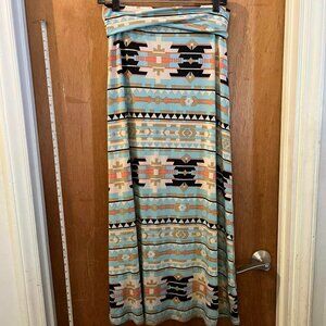 🐻Size M - Isha's USA - Pastel Southwestern Design Maxi Skirt